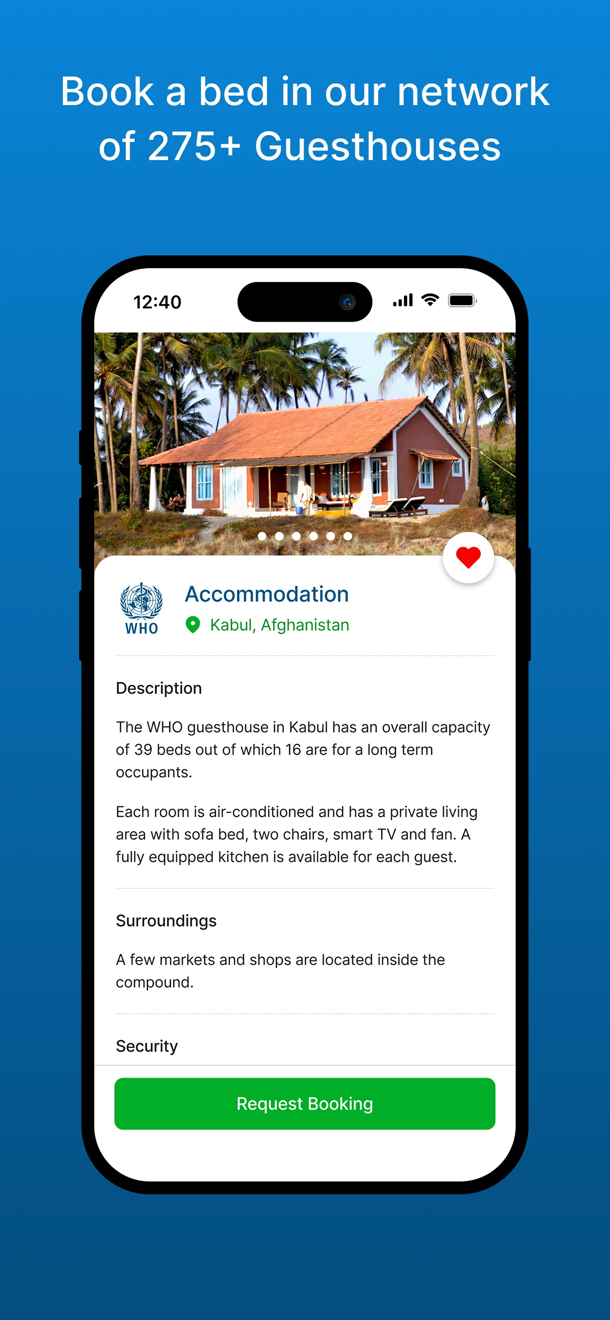 UN System Booking Hub screenshot